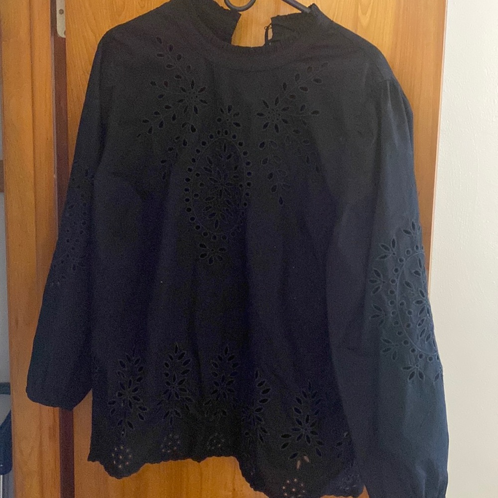 EUC Black Cutout Blouse from JCrew